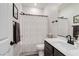 Clean and modern bathroom with a shower/tub and sleek vanity at 6726 N Palmer Estates St, North Las Vegas, NV 89086