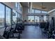 Well-equipped gym with treadmills, weight machines, and floor-to-ceiling windows overlooking a beautiful landscape at 912 Calluna Hills Ln, Las Vegas, NV 89138