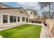 This home features a backyard with an artificial grass lawn, brick pathway, and privacy wall at 9432 Victory Garden Ave, Las Vegas, NV 89149