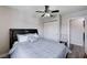 Comfortable bedroom with ceiling fan and closet for ample storage space at 2724 Monrovia Dr, Las Vegas, NV 89117