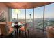 Dining area with floor to ceiling windows offering a fantastic view of the city at 322 Karen Ave # 3407, Las Vegas, NV 89109