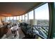 Bright living room with curved windows offering panoramic city views at 322 Karen Ave # 3407, Las Vegas, NV 89109