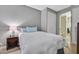 Cozy bedroom featuring a bed, nightstand, and ensuite bathroom with modern fixtures at 3722 Las Vegas Blvd # 2001, Las Vegas, NV 89158