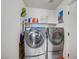 Efficient laundry room features modern washer and dryer, providing convenience for everyday living at 3723 Robin Knot Ct, North Las Vegas, NV 89084