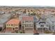 An aerial view displays this residential neighborhood's streetscape and surrounding homes at 6346 Rock Strm Ln, Las Vegas, NV 89141