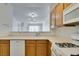 Functional kitchen with a view to the living room at 7163 S Durango Dr # 302, Las Vegas, NV 89113