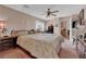 Cozy bedroom featuring a ceiling fan and a comfortable bed, and is brightly lit at 943 Sedona Rd, Henderson, NV 89014