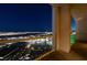 Enjoy the city views from this balcony with glass railings and a view of the lights at night at 125 E Harmon Ave # 3406 & 3408, Las Vegas, NV 89109