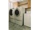 A laundry room featuring multiple white washers and dryers at 1828 Casa Vista Dr, Las Vegas, NV 89146