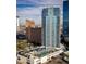Amazing aerial view of the high-rise tower with pool area and Las Vegas cityscape at 2700 Las Vegas Blvd # 1202, Las Vegas, NV 89109