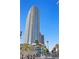 Modern high-rise with beautiful architecture stands against a bright blue sky at 2700 Las Vegas Blvd # 1202, Las Vegas, NV 89109