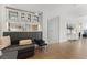 Bright, open living area with modern kitchen and hardwood floors at 2700 Las Vegas Blvd # 1202, Las Vegas, NV 89109