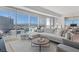 Bright living room boasts city views, modern furnishings and comfortable seating arrangements at 2700 Las Vegas Blvd # 1202, Las Vegas, NV 89109