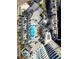Aerial view of pool and patio area with multiple pools, cabanas, and a manicured landscape at 2700 Las Vegas Blvd # 1202, Las Vegas, NV 89109