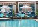 Inviting pool area with shaded cabanas and comfortable lounge chairs for relaxation and enjoyment at 3750 Las Vegas Blvd # 2711, Las Vegas, NV 89158