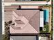 Aerial view of a home featuring a backyard pool, covered patio, and landscaped backyard at 7420 Zonal Ave, Las Vegas, NV 89131