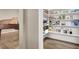 Organized pantry with white shelving units full of food items and various containers at 7420 Zonal Ave, Las Vegas, NV 89131