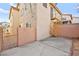 Private backyard featuring a patio area with a spiral staircase, perfect for outdoor entertaining at 7554 Violet Vista Ave # 201, Las Vegas, NV 89130