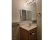Compact bathroom features a vanity with a sink at 8993 Secret Valley St, Las Vegas, NV 89139