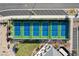 Overhead view of the tennis courts and nearby parking at 10001 Regency Square Ave, Las Vegas, NV 89148