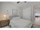 This serene bedroom has a closet and decor that adds a touch of elegance to the room at 10197 Copper Meadow Ave, Las Vegas, NV 89166