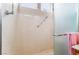 Close up of shower with glass door and chrome grab bar at 10508 Snyder Ave, Las Vegas, NV 89134