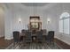 Formal dining room with modern lighting and elegant decor at 1901 Rosemere Ct, Las Vegas, NV 89117
