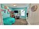 Bright bedroom featuring a lively color scheme and playful decor, perfect for a space at 2629 Monte Cevedale St, Henderson, NV 89044