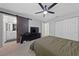 The main bedroom has a barn door to the ensuite and generous closet space at 2637 Rialto Rd, Las Vegas, NV 89108