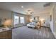 Spacious main bedroom with a ceiling fan and recessed lighting at 506 Copper Falcon Ave, Henderson, NV 89011