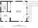 Second story floor plan showing a bedroom, bathroom, living room and deck at 7307 Iron Oak Ave, Las Vegas, NV 89113