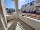 A covered balcony offers a view of the complex's landscaping and building exteriors at , Las Vegas, NV 89130