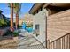 Community pool area featuring outdoor shower, drinking fountain, pool and mountain views at 11439 Peak Landing Ave, Las Vegas, NV 89138