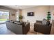 Cozy living room featuring modern seating, natural lighting and easy access to a green backyard at 11701 Hatchling Ave, Las Vegas, NV 89138