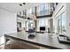 Modern kitchen featuring an island, floor-to-ceiling windows, and open floor plan layout at 2700 Las Vegas Blvd # 4306, Las Vegas, NV 89109