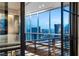 Stylish balcony overlooking the city with glass railings and ironwork accents at 2700 Las Vegas Blvd # 4306, Las Vegas, NV 89109