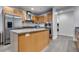 Modern kitchen with stainless steel appliances and gray granite countertops at 4525 Dean Martin Dr # 2806, Las Vegas, NV 89103