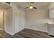 Dining room features laminate floors, closet and neutral paint color at 4666 Monterey Cir # 4, Las Vegas, NV 89169