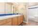 This bathroom has a blue tile countertop and tile flooring at 7816 Sandy Eagle Ct, Las Vegas, NV 89129