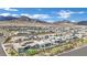 A high altitude shot of modern homes in a well-manicured desert community at 818 Calluna St, Las Vegas, NV 89138