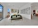 This well-lit bedroom has outside access and is complete with stylish decor at 818 Calluna St, Las Vegas, NV 89138