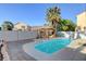 Backyard pool and seating area with pergola for outdoor living at 1004 Country Skies Ave, Las Vegas, NV 89123