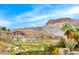 Gorgeous view of a mountain, golf course, and custom homes at 11593 Glowing Sunset Ln, Las Vegas, NV 89135