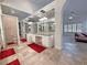 Elegant bathroom with dual vanity, granite countertops, and decorative mirror at 1211 Bourbon St, Pahrump, NV 89048
