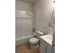 A bathroom featuring a shower-tub combo and vanity, offering essential amenities at 259 E Van Wagenen St # 259, Henderson, NV 89015