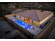 Aerial view of a private backyard with pool, spa, and covered patio, perfect for entertaining at 3012 Joy Meadow Ave, Henderson, NV 89074