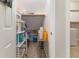 Organized closet with shelving for easy storage of household goods and supplies at 10500 Pacific Palisades Ave, Las Vegas, NV 89144