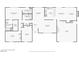 Detailed floor plan showcasing the layout of the home, including bedrooms, bathrooms, living spaces, and garage at 1912 Parkchester Dr, Las Vegas, NV 89108
