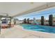 Covered patio overlooking a pool and landscaped backyard, perfect for outdoor living at 1912 Parkchester Dr, Las Vegas, NV 89108