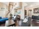 Open living space with high ceilings and wood flooring at 2057 Wandering Doe Ln, Las Vegas, NV 89134